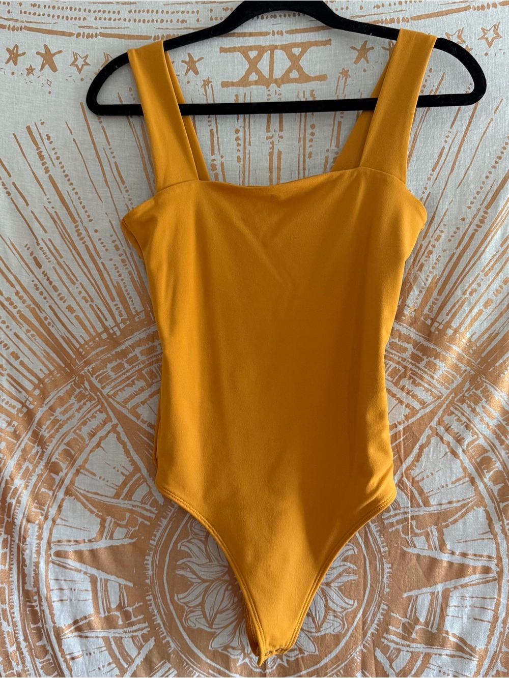 Abercrombie & Fitch Mustard Yellow Square-Neck Bodysuit